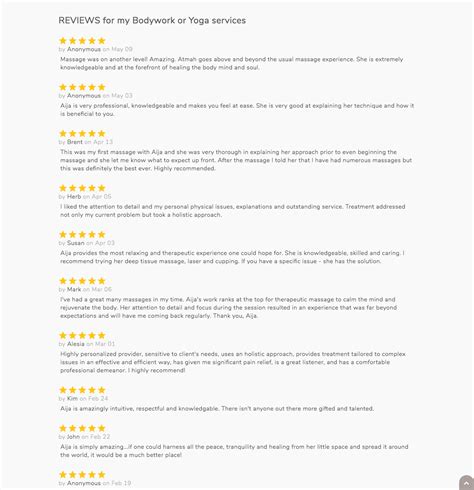 Massage Reviews